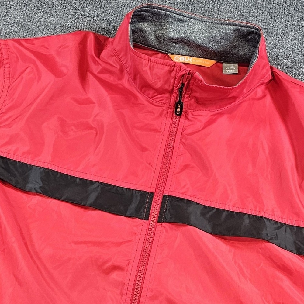 CBUK Cutter Buck Mens Swish X-Large Red Gray Colorblock Full zip Windbreaker